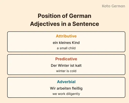German Adjectives in Sentence 1